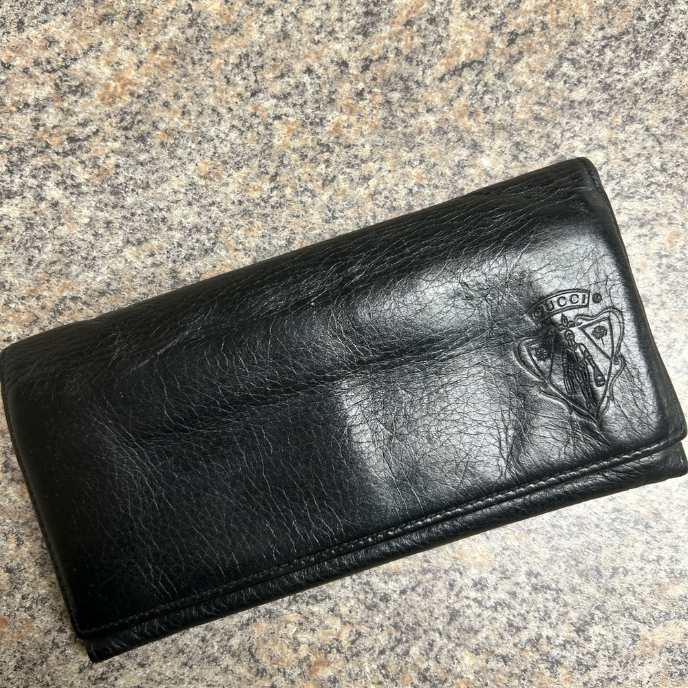 Gucci Vintage Black Leather Wallet